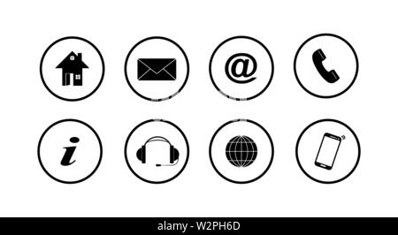 Set of white buttons for websites and applications, simple design Stock Vector