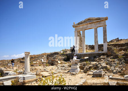 Mykonos, ˈmikonos Greek island, part of the Cyclades, Greece, Delos historical, and archaeological ruins Mykonos, ˈmikonos Greek island, part of the C Stock Photo