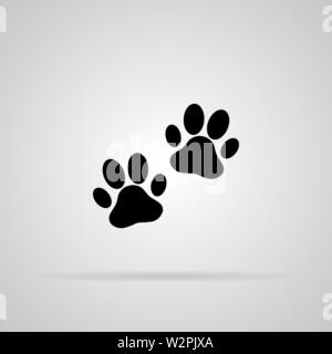 Paw print icon isolated on light background Stock Vector