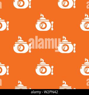 Submarine ocean pattern vector orange Stock Vector
