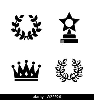 Trophy. Simple Related Vector Icons Set for Video, Mobile Apps, Web Sites, Print Projects and Your Design. Black Flat Illustration on White Background Stock Vector