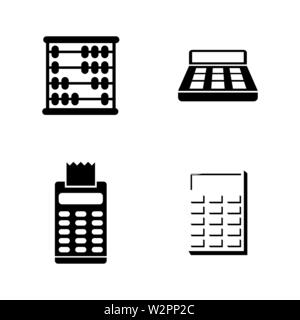 Calculation. Simple Related Vector Icons Set for Video, Mobile Apps, Web Sites, Print Projects and Your Design. Black Flat Illustration on White Backg Stock Vector