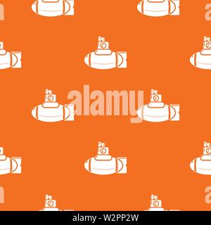 Submarine ship pattern vector orange Stock Vector