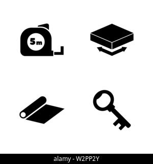 Engineering Tools. Simple Related Vector Icons Set for Video, Mobile Apps, Web Sites, Print Projects and Your Design. Black Flat Illustration on White Stock Vector