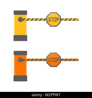 Car barrier icon isolated on white back Stock Vector