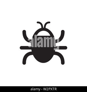 Bug Icon In Flat Style Vector For Apps, UI, Websites. Black Icon Vector Illustration. Stock Photo
