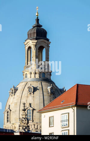 Dome of the Frauenkirche Dresden Saxony Germany Europe Stock Photo