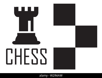 Chess Logo Concept with Checkerboard. Chess Vector Illustration. Black ...