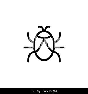Bug Icon In Flat Style Vector For Apps, UI, Websites. Black Icon Vector Illustration Stock Photo
