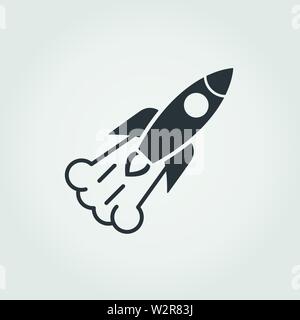 Start Up flat icon. Monochrome creative design from blockchain icons collection. Simple sign illustration start up icon for mobile and web usage Stock Vector