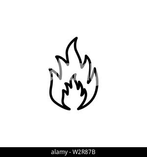 Fire Line Icon In Flat Style Vector For App, UI, Websites. Black Icon ...