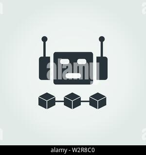 Autonomous flat icon. Monochrome creative design from blockchain icons collection. Simple sign illustration autonomous icon for mobile and web usage Stock Vector