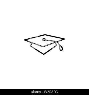 Graduation Hat Icon In Flat Style Vector For App, UI, Websites. Black ...