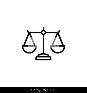 Justice Scales Line Icon In Flat Style Vector For App, UI, Websites. Black Icon Vector Illustration Stock Photo