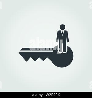 Key Owner flat icon. Monochrome creative design from blockchain icons collection. Simple sign illustration key owner icon for mobile and web usage Stock Vector