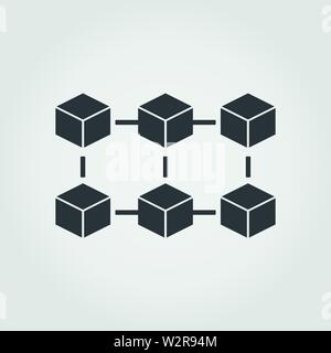 Chain flat icon. Monochrome creative design from blockchain icons collection. Simple sign illustration chain icon for mobile and web usage Stock Vector