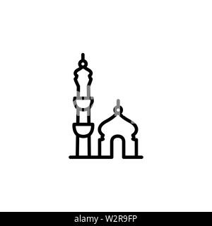 Mosque Line Icon In Flat Style Vector For App, UI, Websites. Black ...