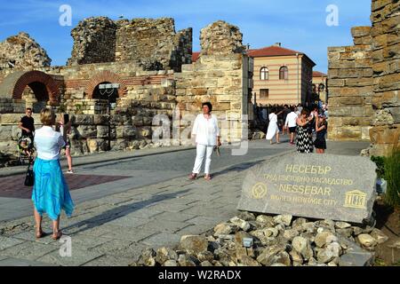 Medieval wall in NESSEBAR -  Black Sea - BULGARIA Stock Photo