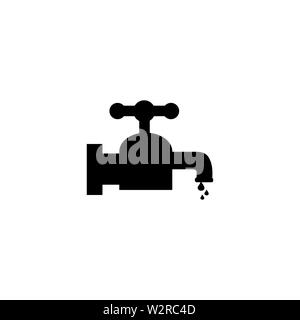 Water Tap Icon In Flat Style Vector For Apps, UI, Websites. Black Icon ...