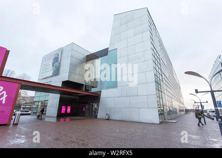 Helsinki, Finland - December 27, 2017: modern contemporary art museum building is located at helsinki finland Stock Photo