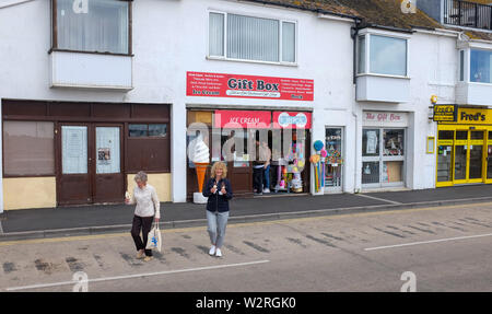 Littlehampton West Sussex UK - The Gift Box ice cream shop on harbour side Stock Photo