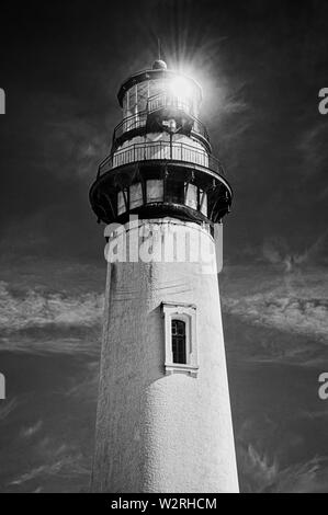 Aerial view of Pigeon Point Lighthouse in California, USA Stock Photo