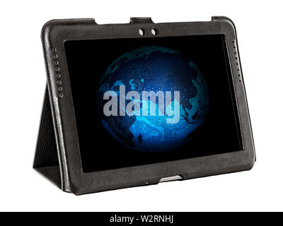 Electronic Earth on tablet  screen Stock Photo