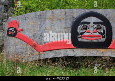 Chilkat Tribal House, Fort Seward, Haines, Lynn Canal, Alaska, USA Stock Photo