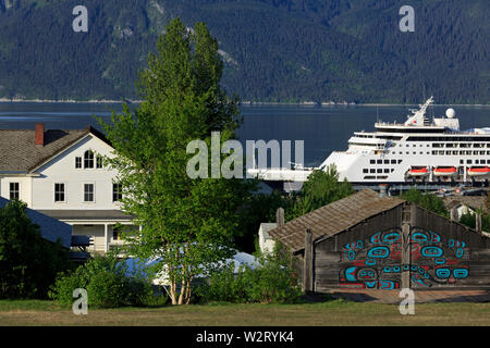 Chilkat Tribal House, Fort Seward, Haines, Lynn Canal, Alaska, USA Stock Photo