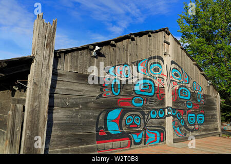 Chilkat Tribal House, Fort Seward, Haines, Lynn Canal, Alaska, USA Stock Photo