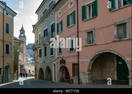 Italy Abruzzo view of the town of Palena the Majella national park ...