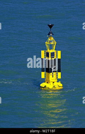 north sea, suffolk/united kingdom - july 06, 2012: the walker beacon at felixstowe approach roads in the north sea Stock Photo