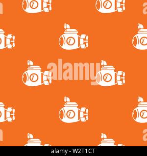 Submarine ocean pattern vector orange Stock Vector