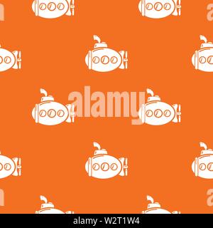 Submarine funny pattern vector orange Stock Vector