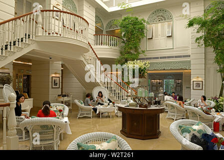 bangkok, thailand - february 02, 2019:  afternoon tea in the authors lounge of the mandarin oriental hotel Stock Photo