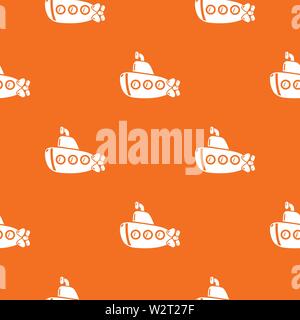 Submarine old pattern vector orange Stock Vector