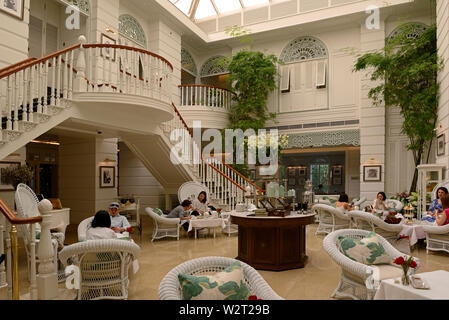 bangkok, thailand - february 02, 2019:   afternoon tea in the authors lounge of the mandarin oriental hotel Stock Photo