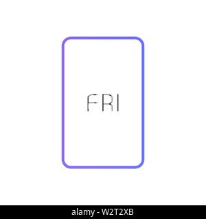 Button displays Friday in a modern style. Vector illustration. Stock Vector