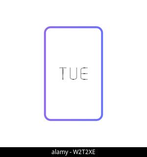 Button displaying Tuesday in a modern style. Vector illustration. Stock Vector