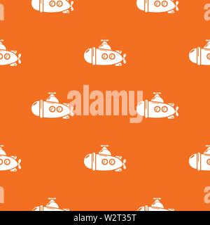 Submarine sea pattern vector orange Stock Vector