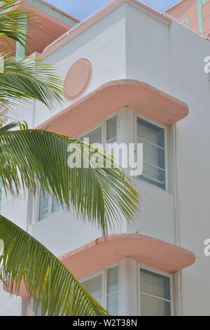 Famous preserved art deco buildings in South Beach Miami, Florida