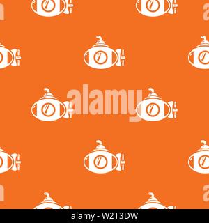Submarine pattern vector orange Stock Vector