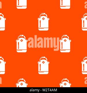 Backpack schoolgirl pattern vector orange Stock Vector