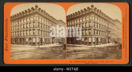 Cosmopolitan Hotel, cor Bush and Sansome Streets, from Robert N Dennis collection of stereoscopic views 2 Stock Photo