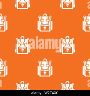 Backpack adventure pattern vector orange Stock Vector