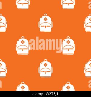 Schoolbag pattern vector orange Stock Vector