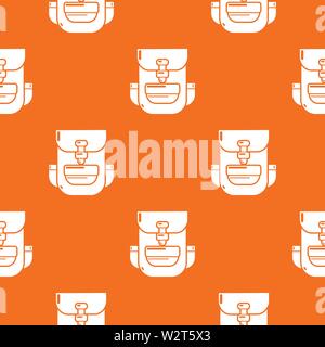 Backpack education pattern vector orange Stock Vector