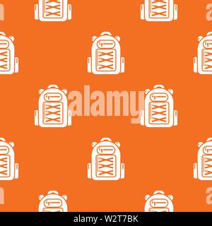 Backpack student pattern vector orange Stock Vector