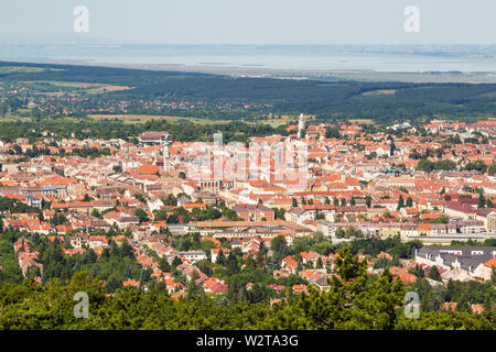 Historic old town of Sopron, Hungary seen from the Karoly kilato lookout tower Stock Photo