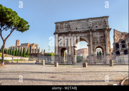 Triumphal Arch of Constantine near Colosseum - Rome, Italy Stock Photo